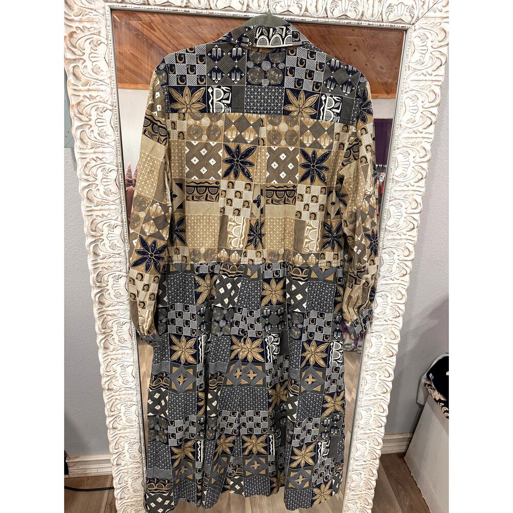 Vintage Patchwork Button Up Dress - image 4